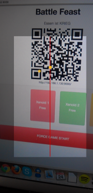 Scanning the QR code with a mobile device.